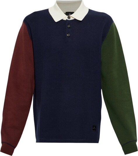 PS Paul Smith Mens Sweater Ls Polo Navy XL