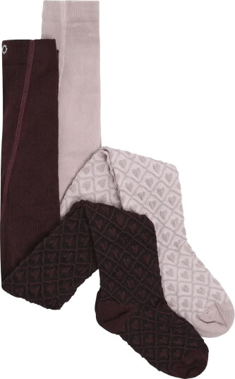 Minymo 2 Pack Stockings W. Pattern Burgundy 80\86