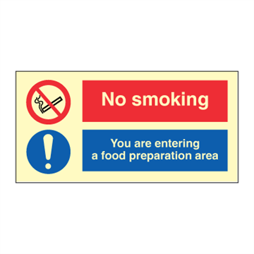 Jo Safety No smoking You are entering.. 150 x 300 mm Photoluminescent Rigid plast IMO Combi sign 120034PRMR