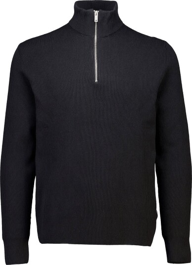 Lindbergh Half Zip Rib Knit Black M