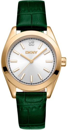 DKNY Dameklokke DK1L029L0025 Nolita Midi Sølvfarget/Lær Ø32 mm