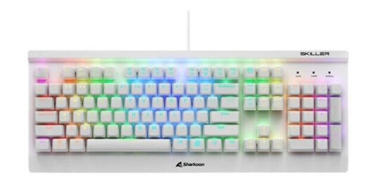 Sharkoon Skiller SGK3 - keyboard - QWERTY - US - white - Tastatur - Amerikansk Engelsk - Hvit