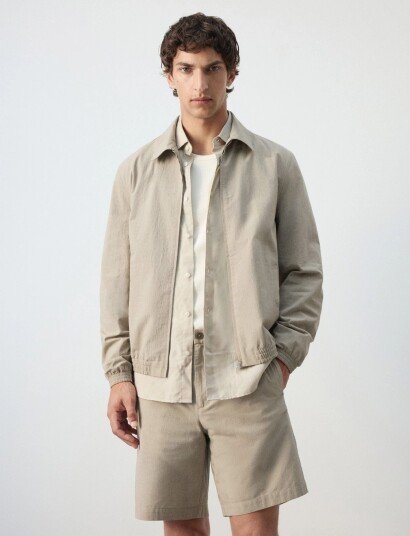 Mango Slim Fit Jacket 100% Cotton Beige XL