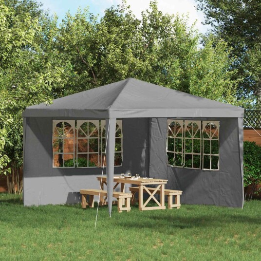 vidaXL Party Telt Sidevegg 2 stk. 300 x 195 cm Lysegrå PE og stål