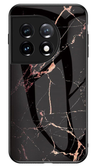 INCOVER OnePlus 11 Deksel m. Bakside av Glass - Gold Black Marble