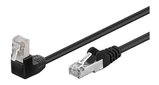 Goobay CAT 5E 90° Nettverkskabel 2m - Svart