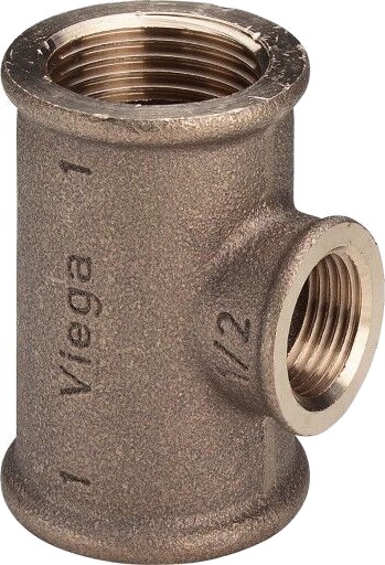 5 stk 1/8" gjengede T-stykker i silikonbronse med pistolmetall