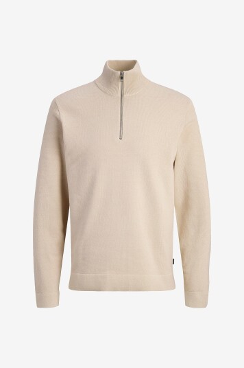 Jack & Jones Junior   Genser jprBlamilano Spring Knit Half Zip J   Beige