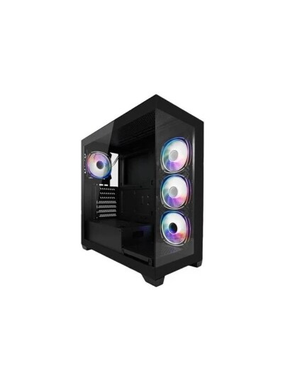 LC Power 715B Midi Tower Gaming Kabinett med Herdet Glass Svart