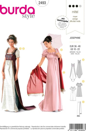 Burda 2493 Josephine EUR 36–48