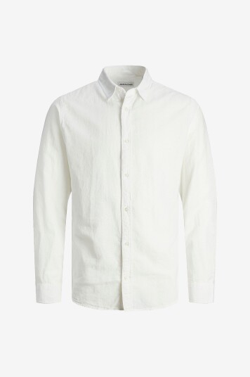 Jack & Jones Skjorte jjeLinen Blend Shirt LS SN Pls Hvit