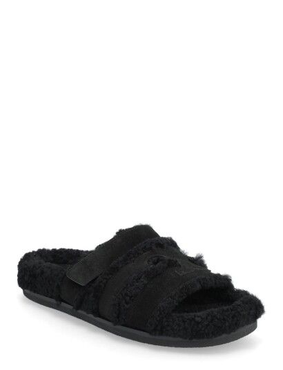 Tory Burch Ines Shearling Sport Slide Black 37 Tory Burch Ines Shearling Sport Slide Black 37