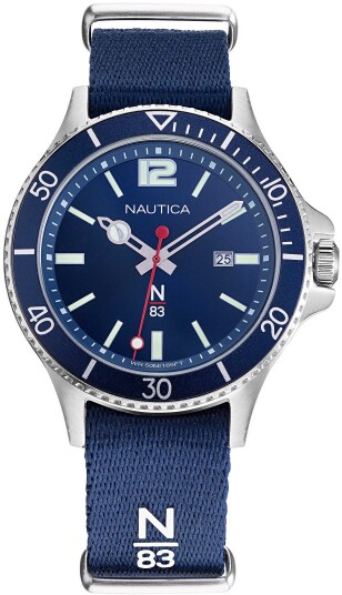 Nautica Herreklokke NAPABS904 Blå/Tekstil Ø43 mm