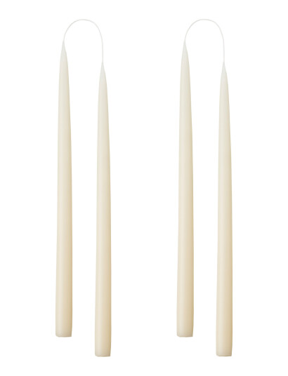 Kunstindustrien Hand Dipped Candles, 4 Pack - White - ONE SIZE