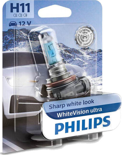 Philips H11 Whitevision Ultra Halogen Pære Philips H11 Whitevision Ultra Halogen Pære