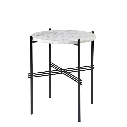 Gubi TS Sidebord 40 cm Svart / Hvit Carraramarmor