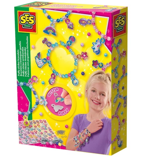 Ses Creative Puffy Klistremerke Armbånd Multi Patterned One Size