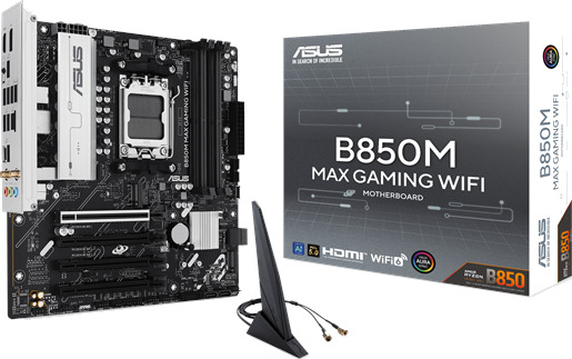 ASUS B850M MAX Gaming Hovedkort Micro ATX med DDR5 og Wi-Fi 6