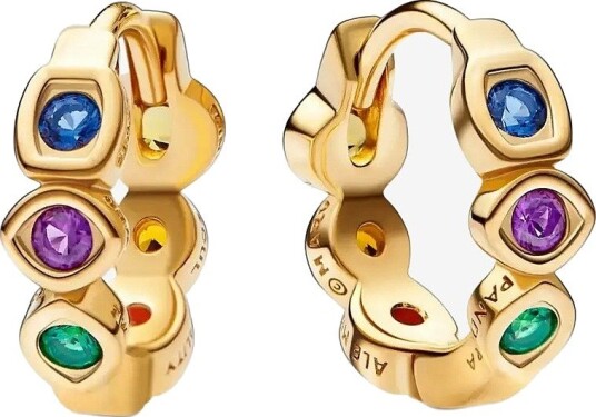 Pandora Marvel Infinity 14K Gold Plated Hoops   MULTICOLOR   One Size