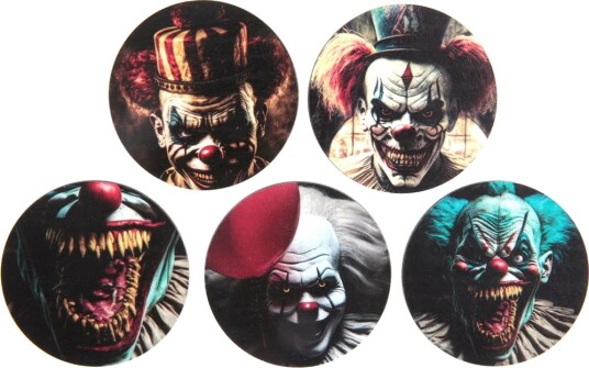 10 stk Killer Clown Bordkonfetti i Tre 5 cm