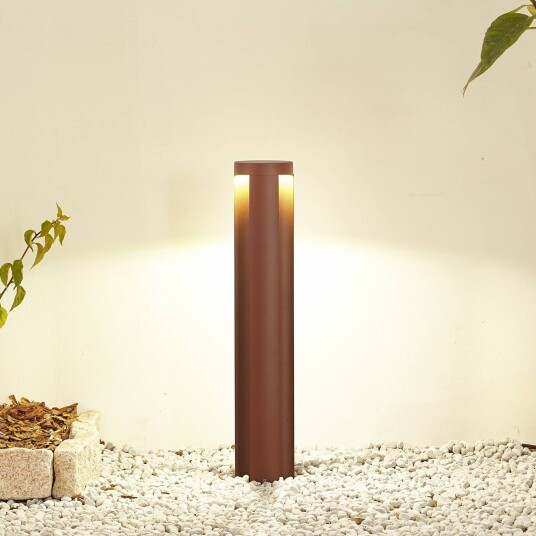 Lucande LED stibelysning Raiku rustfarget aluminium 65 cm