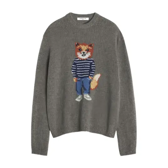 Maison Kitsuné Herre Strikkevarer Grå XL, Maison Kitsuné Herre Strikkevarer Grå XL,