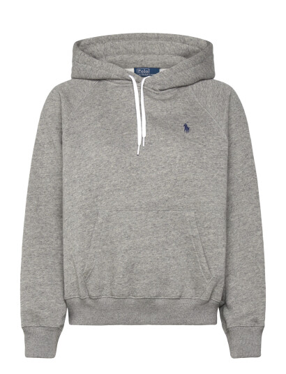 Polo Ralph Lauren Shrunken Fit Fleece Hoodie   Grey   XL