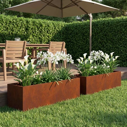 vidaXL Hageblomsterpotte 2 stk. Rusten 80 x 20 x 20 cm Cortenstål