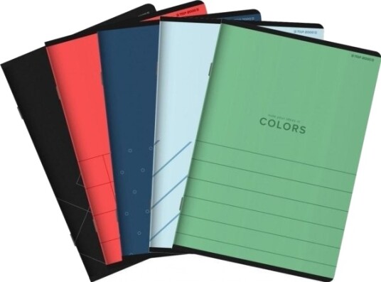 Top 2000 Notatblokk A5/80K Rutet Colors Mix 5 Stk