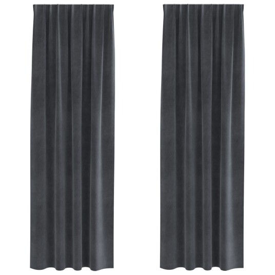  Gardiner med gardiner 2 pcs Lysegrå 140 x 260 cm Fløyel