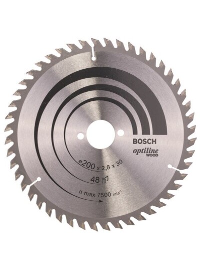 Bosch Optiline Wood 200 mm Sagblad for Tre med 48 Tenner