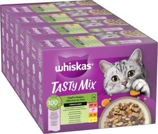Whiskas Våtfôr Tasty Mix Porsjonsposer Chef'S Choice In Sauce 96 X 85 G Whiskas Våtfôr Tasty Mix Porsjonsposer Chef'S Choice In Sauce 96 X 85 G