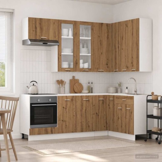 vidaXL Kjøkken enhet LYON 8 pcs Artisan eik Konstruert tre