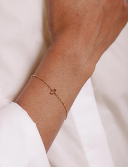 Design Letters Archetype Bracelet - A-Z Gold Plated - Gold - L:21CM Design Letters Archetype Bracelet - A-Z Gold Plated - Gold - L:21CM