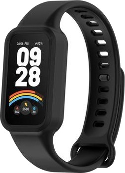 Xiaomi Smart Band 9 Active/Redmi Band 3 Erstatnings Silikonstropp med Integrert Ramme Svart