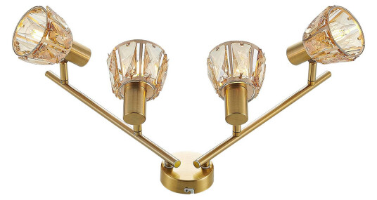 Lindby Kosta taklampe, 4 lyskilder, messing