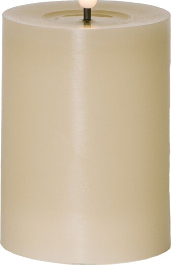 LED BLOKKLYS FLAMME BEIGE / 12,5 CM / TIMER