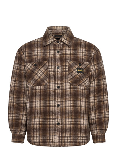 Stan Ray Quilted Plaid Overshirt - Brown - M