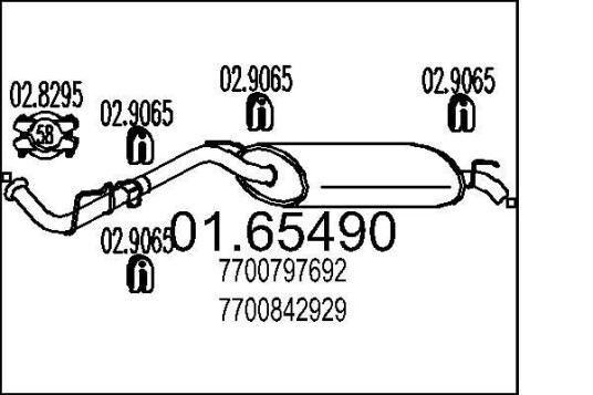 Bakre eksospotte MTS 01.65490