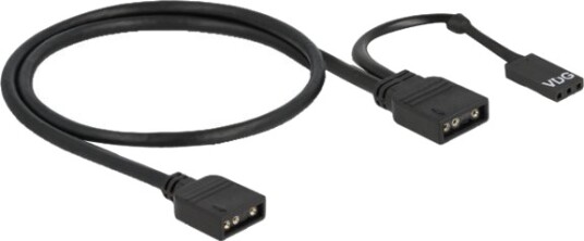 Delock - Rgb Led-Kabel - 3-Stifts Argb (Hunn) Til 3-Stifts Argb, Vdg Header (Hunn) - 5 V - 50 Cm - Svart