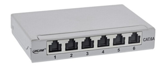 Inline 76816A Rj45 Cat6a Grå Rackmontering 0.5U 23 Mm