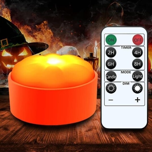 Halloween LED-Gresskarlys med Fjernkontroll og Timer