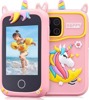 Happy Unicorn Z10 X Type Smartleketøy for barn med kamera 20 spill musikkspiller Rosa