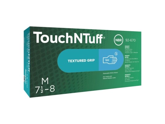 Ansell Healthcare Europe S.a/N.v. Touchntuff 92-670 Engangshansker 100 Stk 0,13 Mm Tykke S 6,5-7 Blå