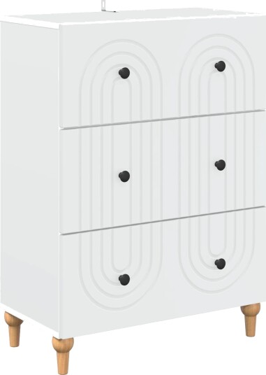 vidaXL Skuffeskap Hvit 66 x 34,5 x 90 cm Konstruert tre