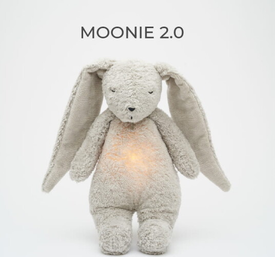 Moonie Bamse Kanin 2.0 Organic Gray Natur Sovebamse Med Lyd Og Nattlampe Moonie Bamse Kanin 2.0 Organic Gray Natur Sovebamse Med Lyd Og Nattlampe
