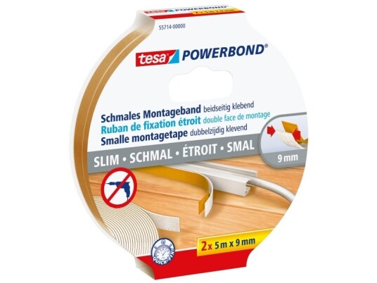 Tesa 55714-00000 Monterings Tape Flerfarget 5 M Innendørs Plastikk Tre 9 Mm
