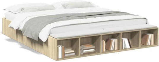 Sengeramme sonoma eik 200x200 cm konstruert tre 8721102621932