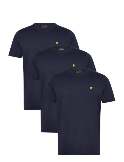 Lyle & Scott 3 Pack Plain T Shirt Navy XL