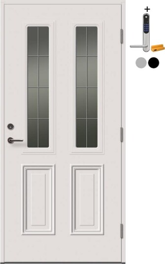 Ytterdør Tundøren Tun 480 Hvit med Yale Doorman Classic Home